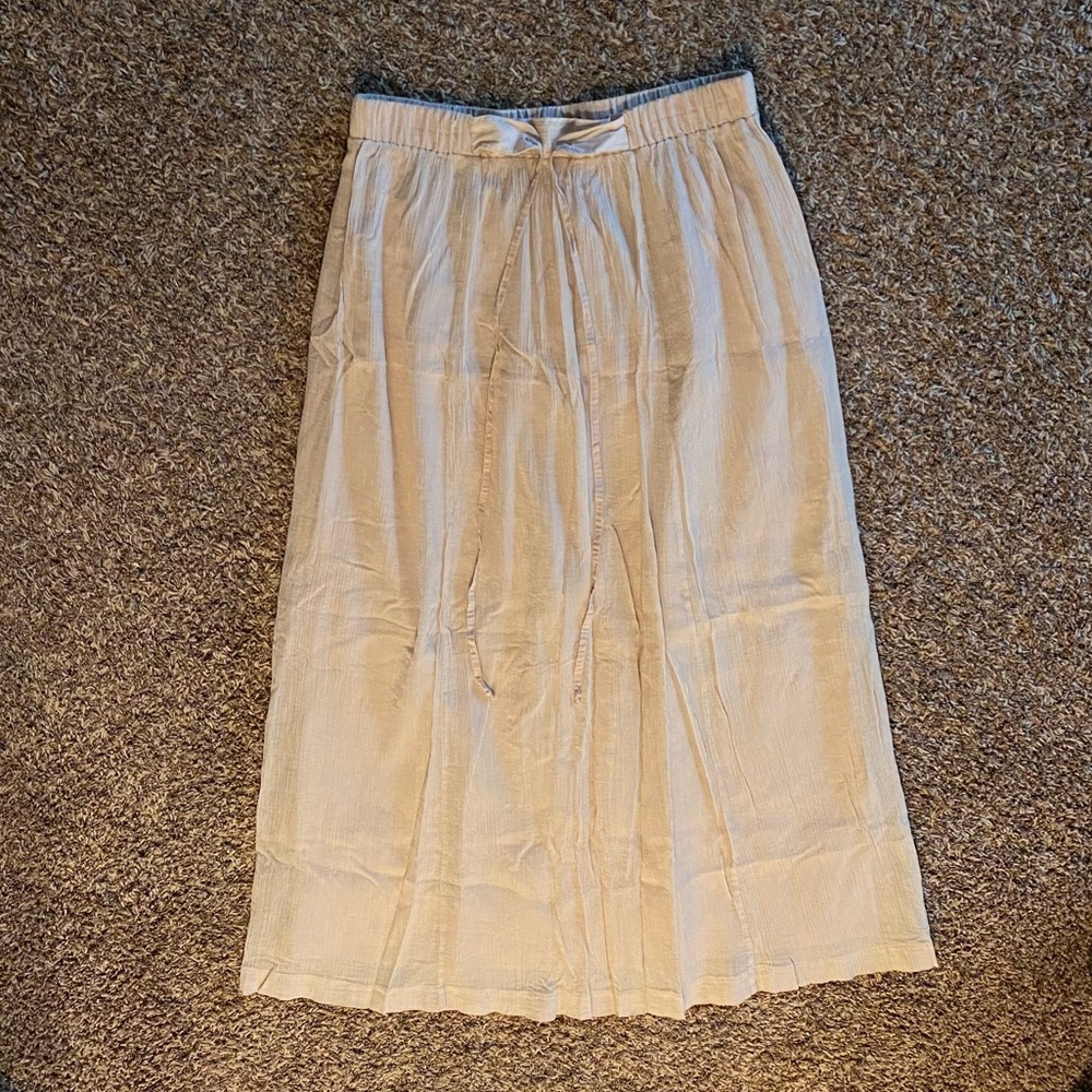 J. Crew Nude Blush Drawstring Maxi Skirt